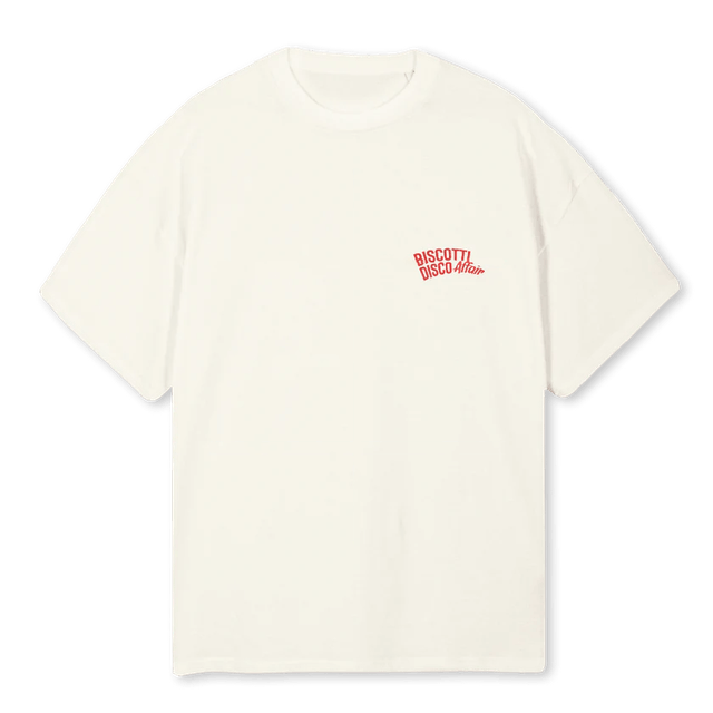 Cream White Oversized Tee - BISCOTTI DISCO AFFAIR