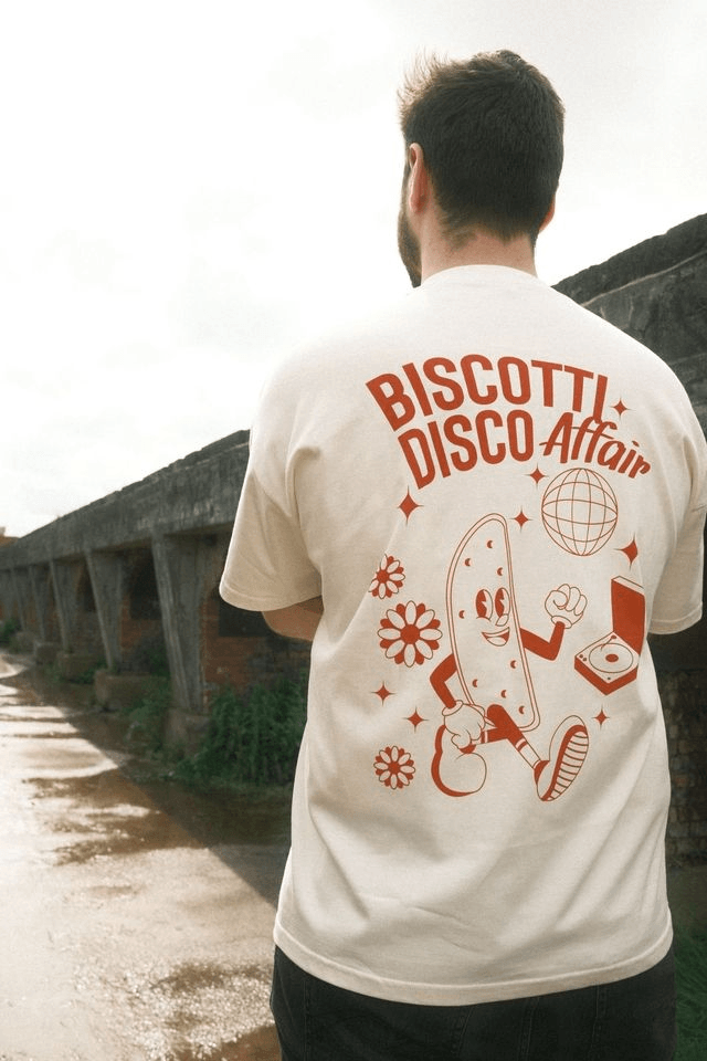 Cream White Oversized Tee - BISCOTTI DISCO AFFAIR